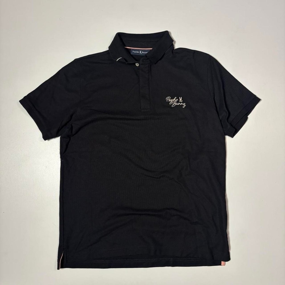 Psycho Bunny Black Polo Shirt 100% cotton - Size 5
